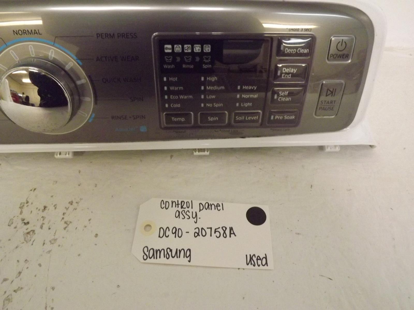 Samsung Washer DC90-20758A Control Panel Assembly Used Samsung Washer DC90-20758A Control Panel Assembly Used
